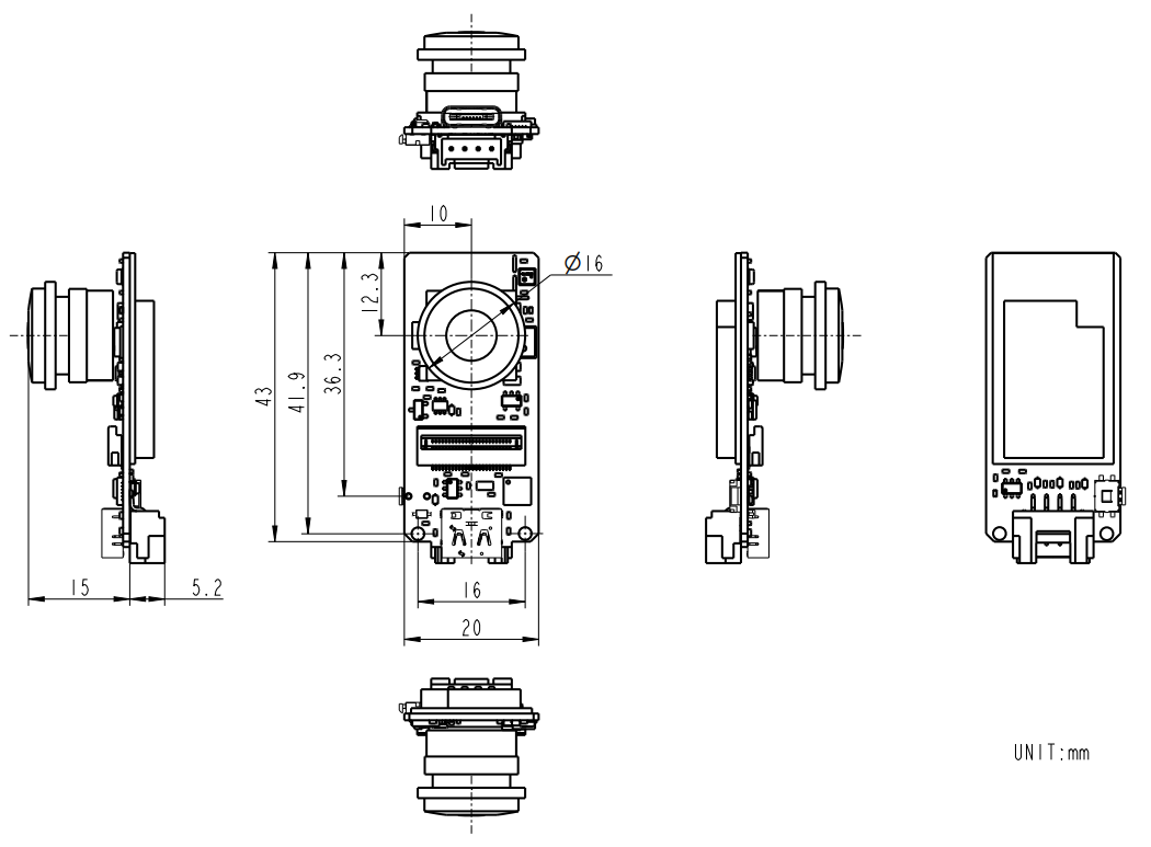 M5Stack ESP32CAM-PSRAM 魚眼レンズカメラモジュール (OV2640